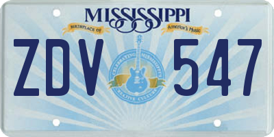 MS license plate ZDV547