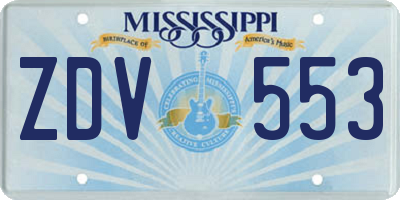 MS license plate ZDV553