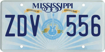 MS license plate ZDV556