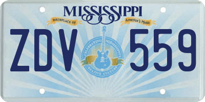 MS license plate ZDV559