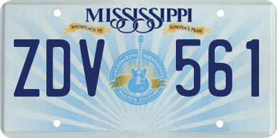 MS license plate ZDV561