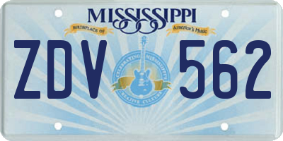 MS license plate ZDV562