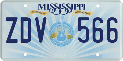 MS license plate ZDV566
