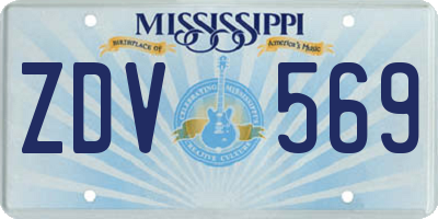 MS license plate ZDV569