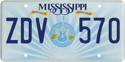 MS license plate ZDV570