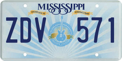 MS license plate ZDV571