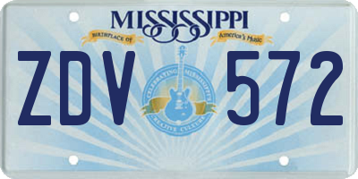 MS license plate ZDV572