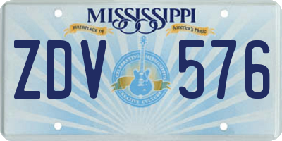 MS license plate ZDV576