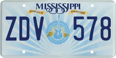 MS license plate ZDV578