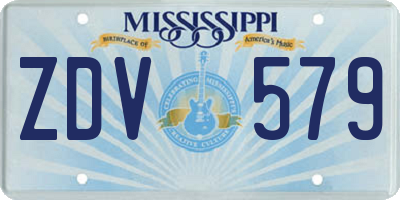 MS license plate ZDV579
