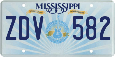 MS license plate ZDV582