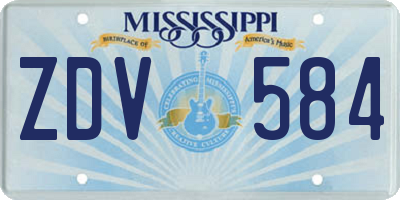 MS license plate ZDV584