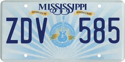 MS license plate ZDV585
