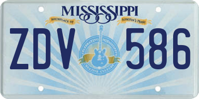 MS license plate ZDV586