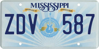 MS license plate ZDV587