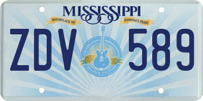 MS license plate ZDV589