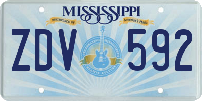 MS license plate ZDV592