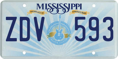 MS license plate ZDV593