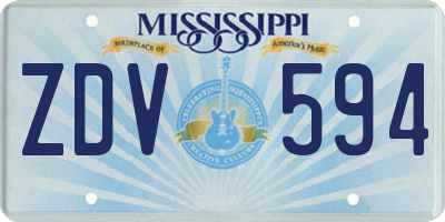 MS license plate ZDV594
