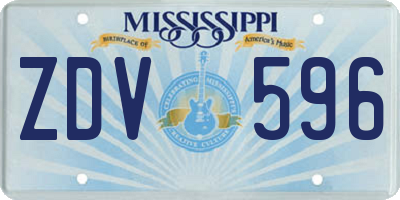 MS license plate ZDV596