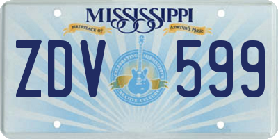 MS license plate ZDV599