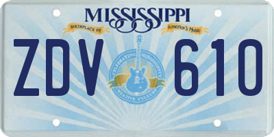 MS license plate ZDV610