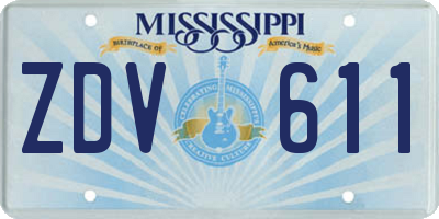 MS license plate ZDV611