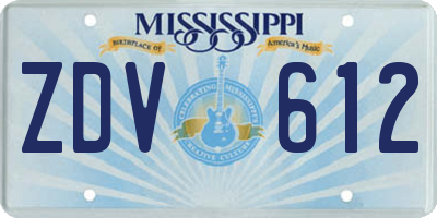 MS license plate ZDV612