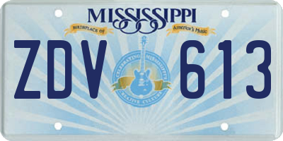 MS license plate ZDV613