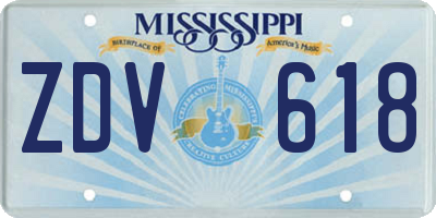 MS license plate ZDV618