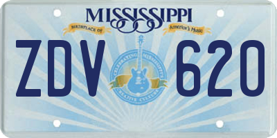 MS license plate ZDV620