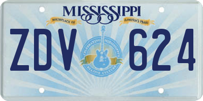 MS license plate ZDV624