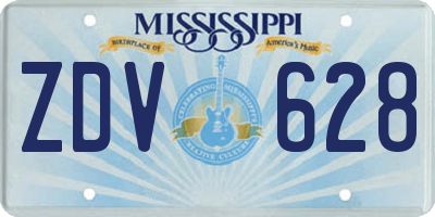 MS license plate ZDV628