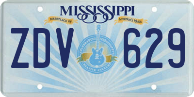 MS license plate ZDV629