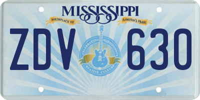 MS license plate ZDV630
