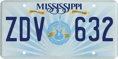 MS license plate ZDV632