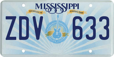MS license plate ZDV633