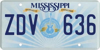 MS license plate ZDV636