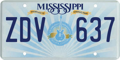 MS license plate ZDV637
