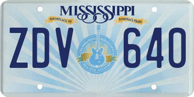 MS license plate ZDV640