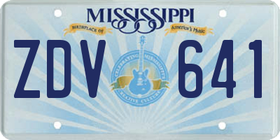 MS license plate ZDV641
