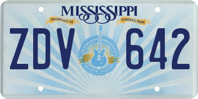 MS license plate ZDV642