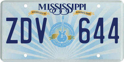 MS license plate ZDV644