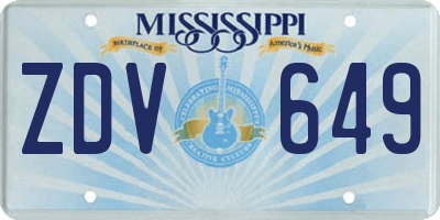 MS license plate ZDV649
