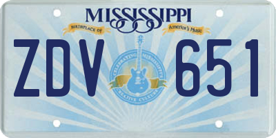 MS license plate ZDV651