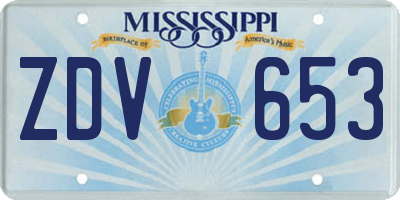 MS license plate ZDV653