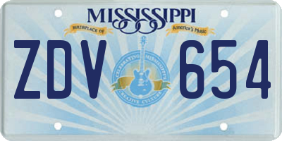 MS license plate ZDV654
