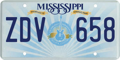 MS license plate ZDV658