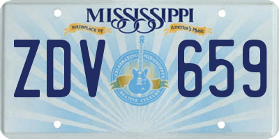 MS license plate ZDV659