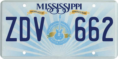 MS license plate ZDV662